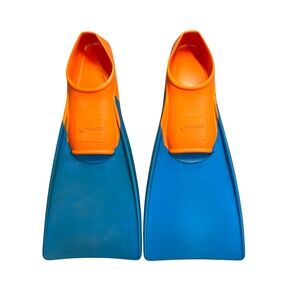 FINIS Floating Fins Blue Orange Kids Swim Training Short Blade Fins US 5-7 1619